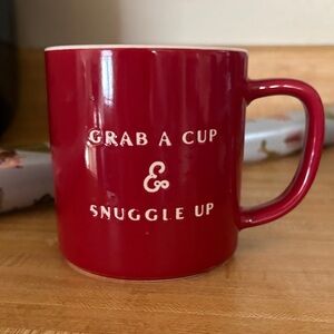 Cozy Red Mug with Snuggle Up Design
